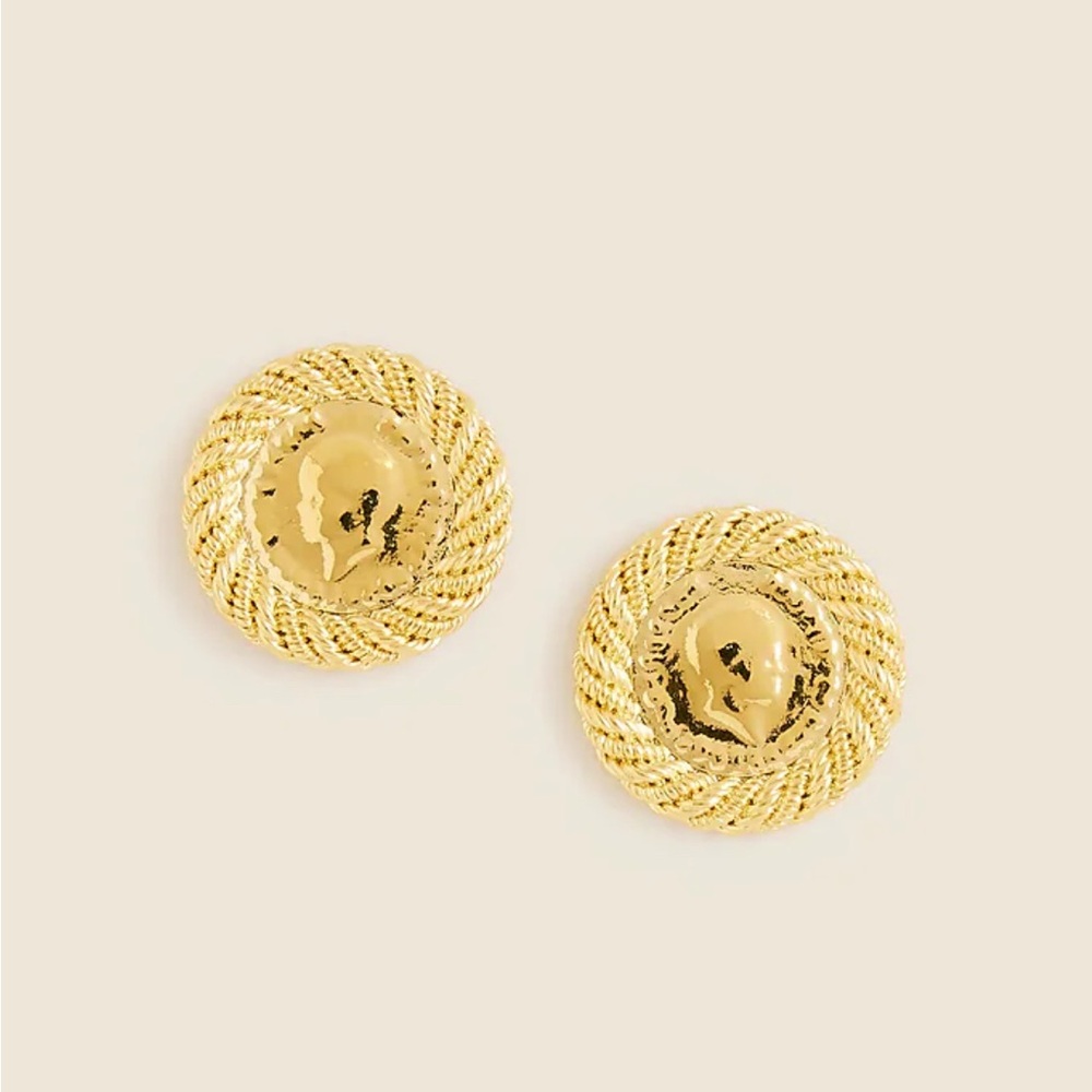 J. Crew Gold Twisted Rope Coin Earrings